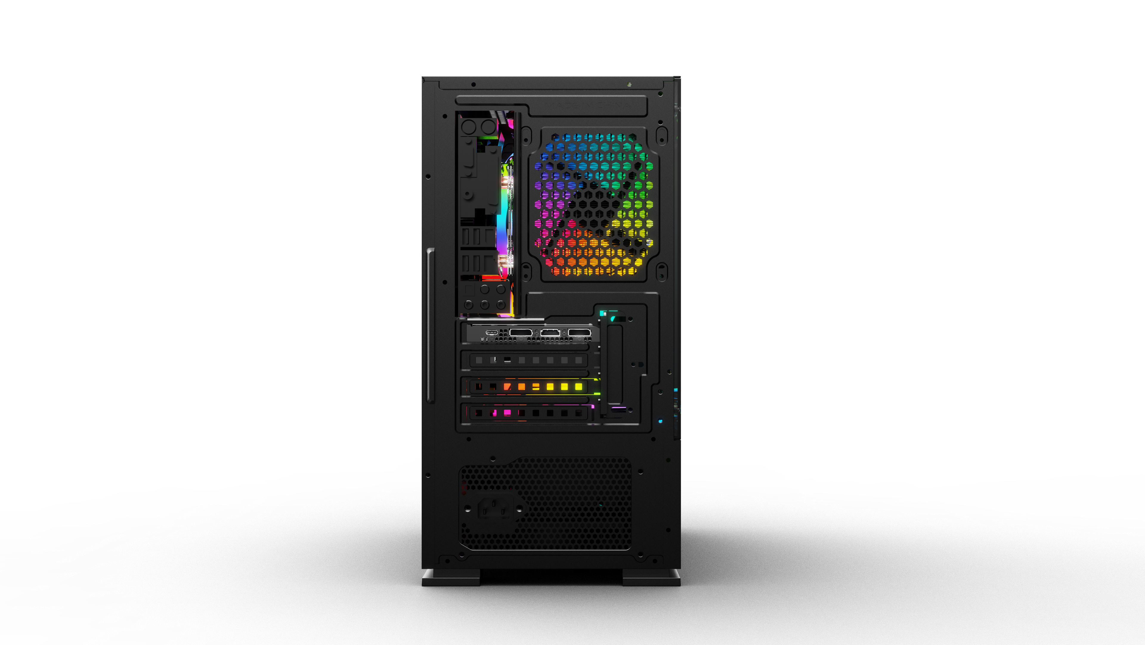 Vỏ máy vi tính KENOO ESPORT G362 - 3F - Mầu Đen ( sẵn 3fan mầu rainbow cố định )