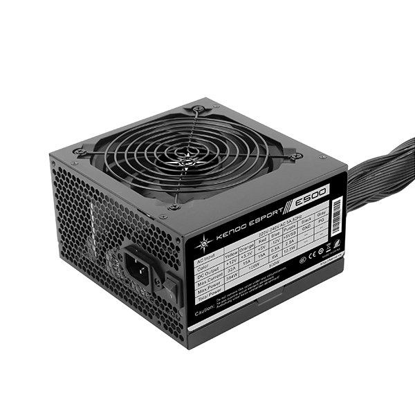 Nguồn máy tính KENOO ESPORT E500 (Fan12) - Mầu Đen  - Cáp dẹt