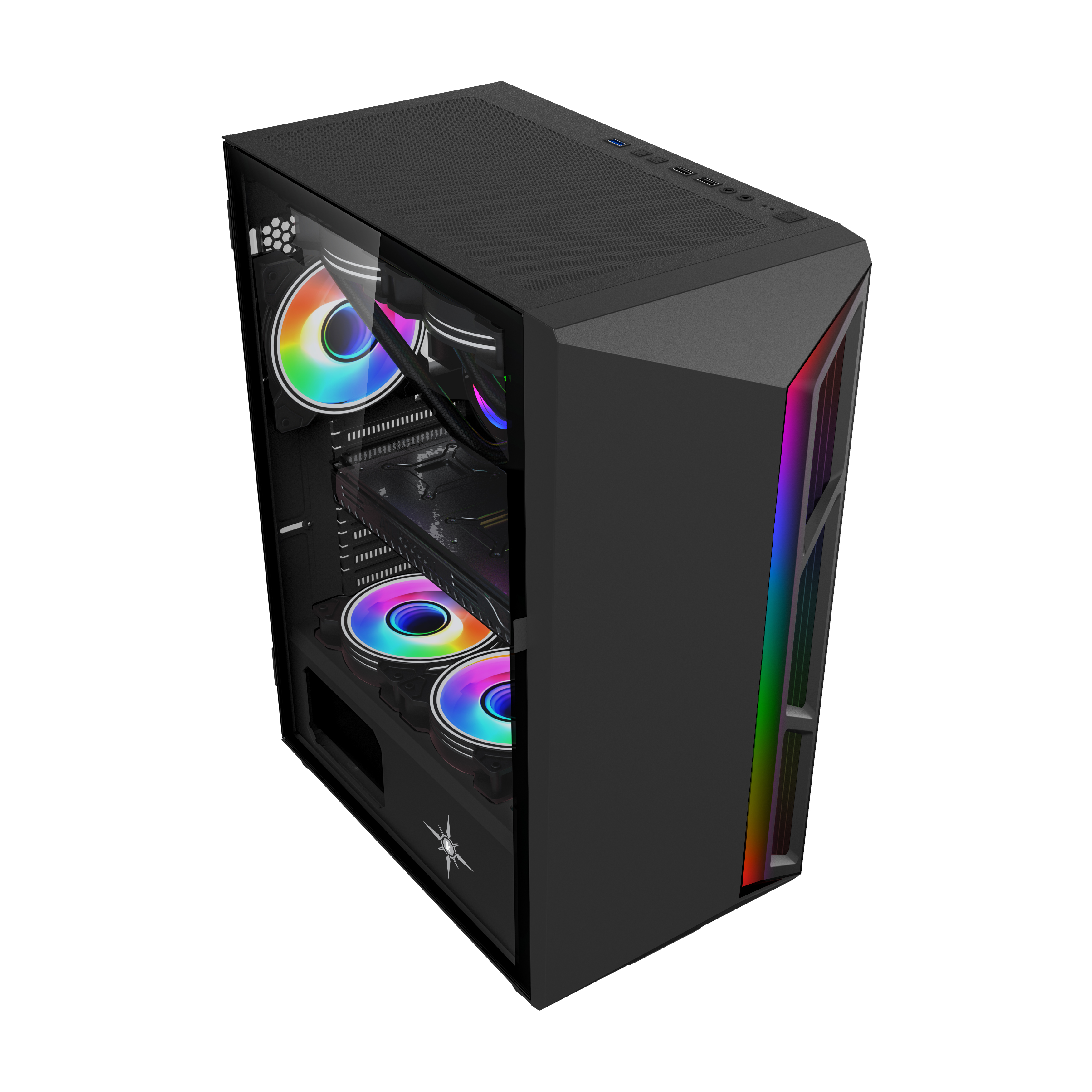 Vỏ máy tính KENOO ESPORT S600 - Màu Đen ( LED Strips rainbow) 