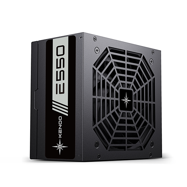 Nguồn máy tính KENOO ESPORT E550 (Fan12) - Mầu Đen  - Cáp dẹt - (Hộp box)
