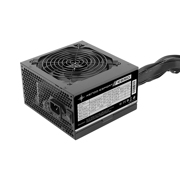 Nguồn máy tính KENOO ESPORT E650 (Fan12) - Mầu Đen  - Cáp dẹt  (Hộp box)