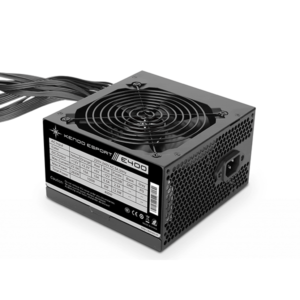 Nguồn máy tính KENOO ESPORT E400 (Fan12) - Mầu Đen  - Cáp dẹt