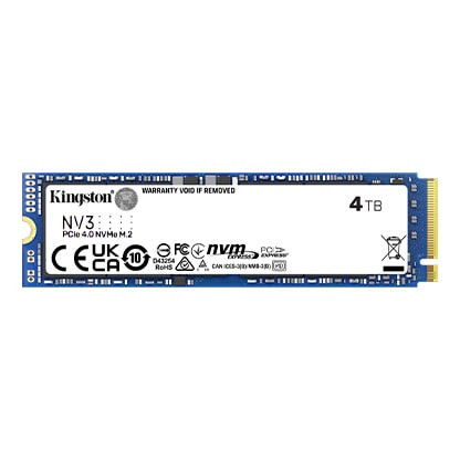 Ổ cứng SSD Kingston NV3 4Tb PCIe 4.0 NVMe M2 2280 (Đọc 6.000 Ghi 5.000 MB/giây)
