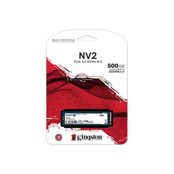 Ổ cứng SSD Kingston NV2 500Gb PCIe 4.0 NVMe M2 2280 (Đọc 3.500 Ghi 2.100 MB/giây)