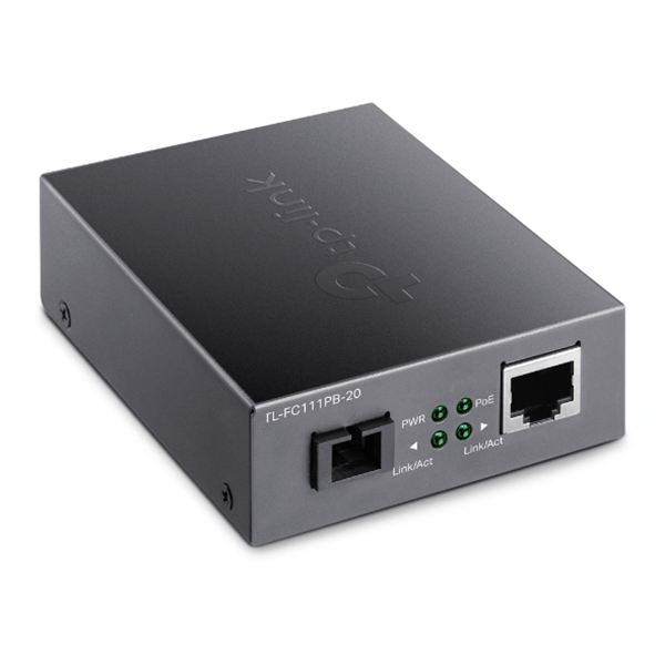 TL-FC111PB-20 10/100Mbps WDM Media Converter với 1-Port PoE