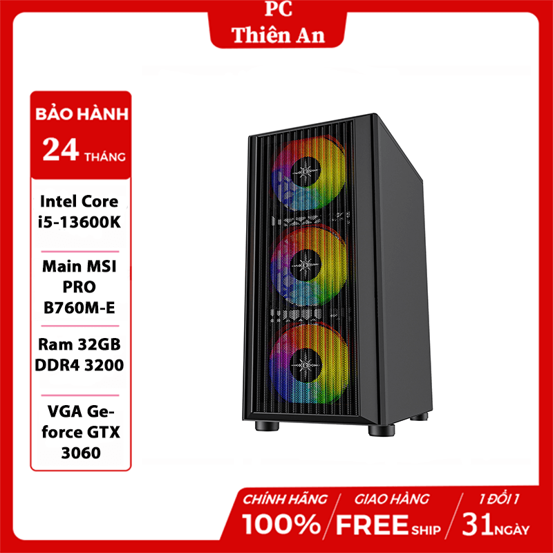 Máy tính đồ họa lắp ráp PC i5-13600K / Ram 32G PNY / SSD 512Gb / Kenoo Esport E750