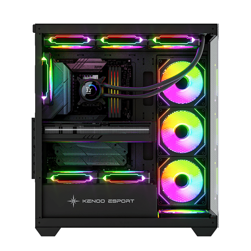 Vỏ case máy tính Kenoo ESPORT FK820 - Màu Đen