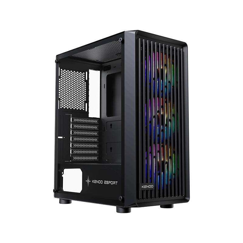 Vỏ case máy tính KENOO ESPORT AF301 - 3F - Màu Đen
