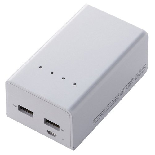 Pin sạc dự phòng Elecom 5200mAH 2 cổng ra 2A (5220BK)-Trắng