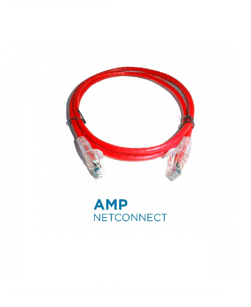 PatchCord AMP 1859241-7 Cat5e SL, Red, Transparen 7 Ft