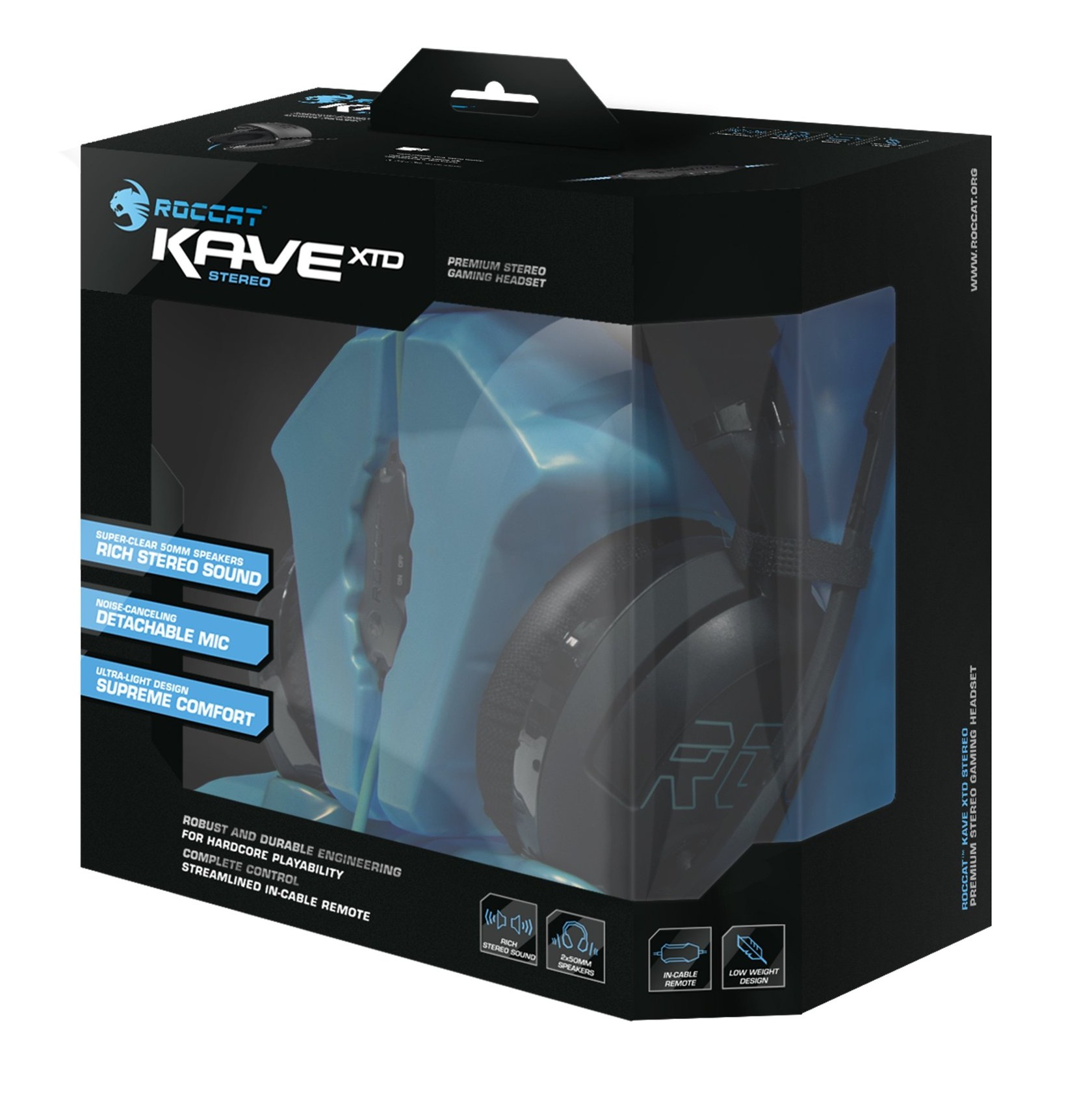 Tai nghe Roccat Kave XTD Stereo 2.0 (Đen)