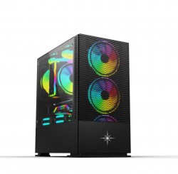 Vỏ case máy tính KENOO ESPORT G562 - 3F - Mầu Đen ( sẵn 3fan mầu rainbow cố định )