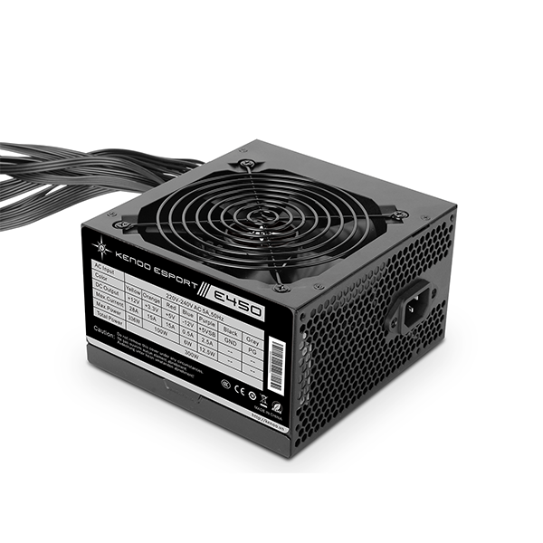 Nguồn máy tính KENOO ESPORT E450 (Fan12) - Mầu Đen  - Cáp dẹt
