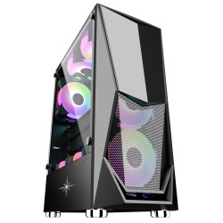 Vỏ case máy tính KENOO ESPORT E400 - 4F - Mầu Đen - (Size ATX)