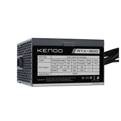 Nguồn máy tính KENOO ATX300 - (Fan 12) - Mầu Đen - Cáp dẹt