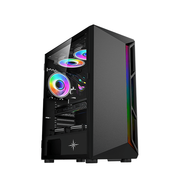 Vỏ case máy tính KENOO ESPORT S600 - Màu Đen ( LED Strips rainbow)