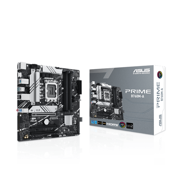 Mainboard Asus Prime B760M-A D5 (Intel B760/ Socket 1700/ M-ATX/ 4 khe ram/ DDR5/ 2.5 Gigabit LAN)