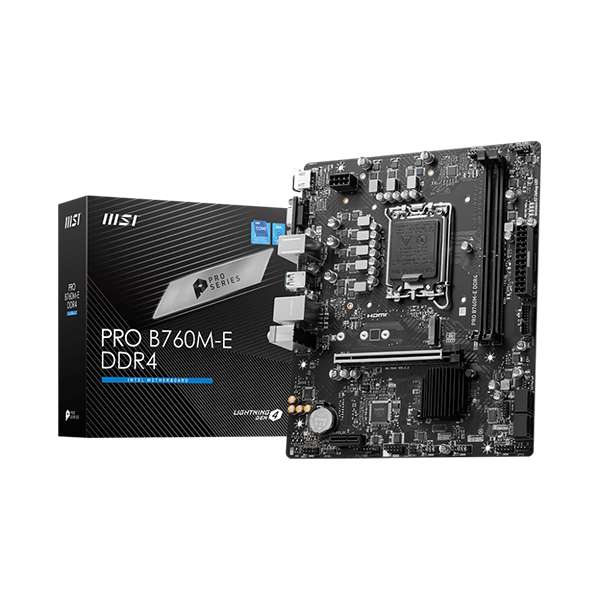 Mainboard MSI PRO B760M-E DDR4 (Intel B760/ Socket 1700/ M-ATX/ 2 khe ram/ DDR4)