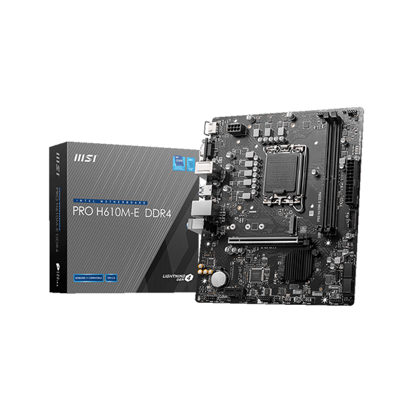 Mainboard MSI PRO H610M-E DDR4 (Intel H610/ Socket 1700/ M-ATX/ 2 khe ram/ DDR4)