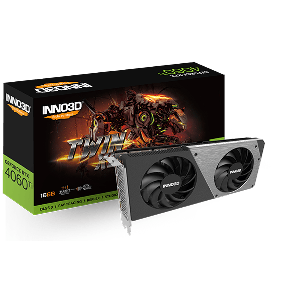 Card màn hình INNO3D GEFORCE RTX 4060 Ti 16GB TWIN X2 OC BLACK