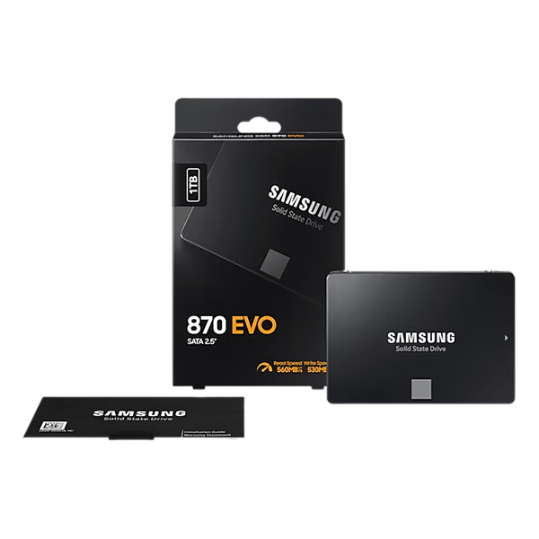 Ổ cứng SSD Samsung 870 Evo MZ-77E1T0BW 1TB (SATA3/ 2.5Inch/ 560MB/s/ 530MB/s)