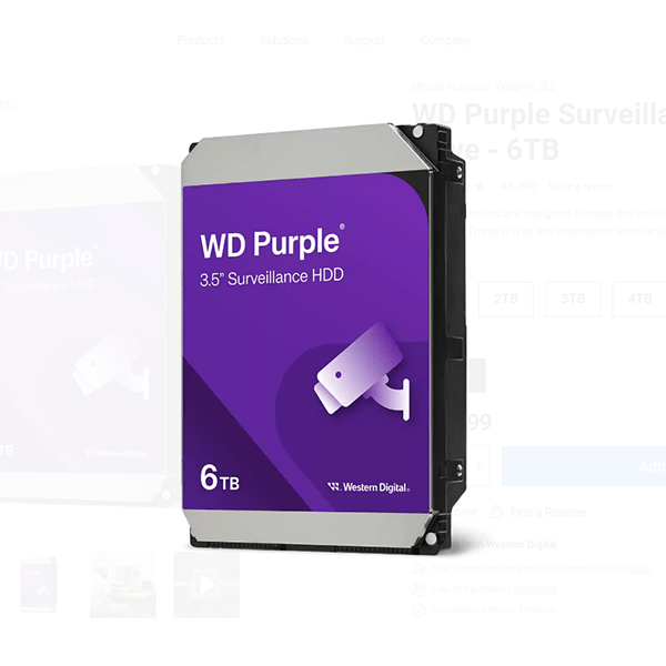 Ổ cứng camera Western Digital Purple 6TB (3.5