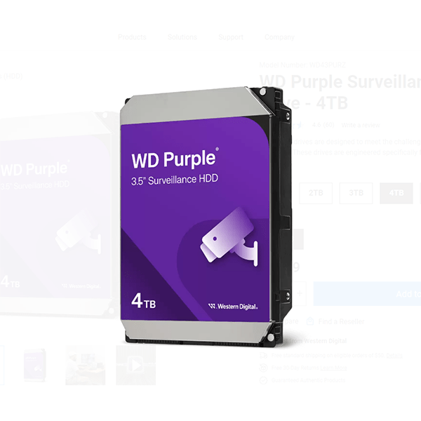 Ổ cứng camera Western Digital Purple 4TB (3.5