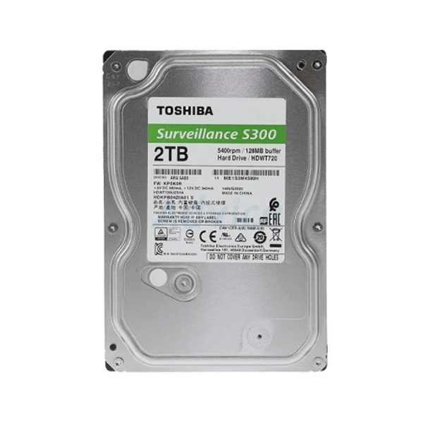 Ổ cứng camera Toshiba S300 Surveillance 2TB (3.5Inch/ 5400rpm/ 128MB/ SATA3)