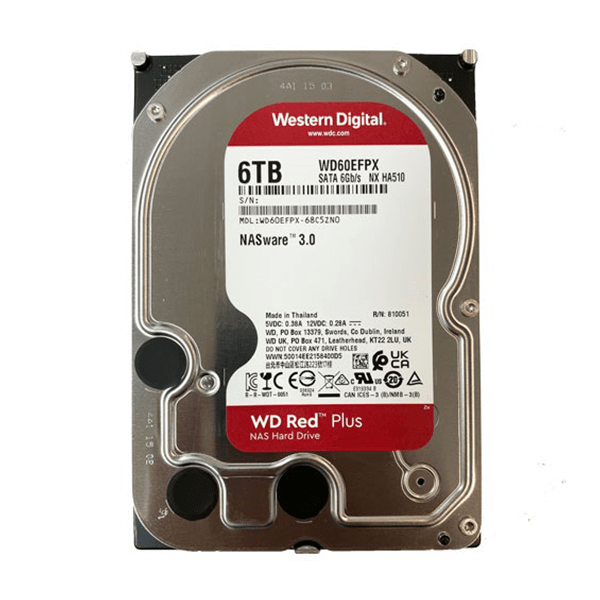 Ổ cứng Western Digital Red Plus 6TB NAS (3.5Inch/ 5400rpm/ Cache 256MB/ SATA3)