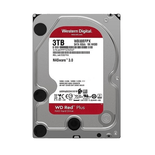 Ổ cứng Western Digital Red Plus 3TB NAS (3.5Inch/ 5400rpm/ Cache 128MB/ SATA3)