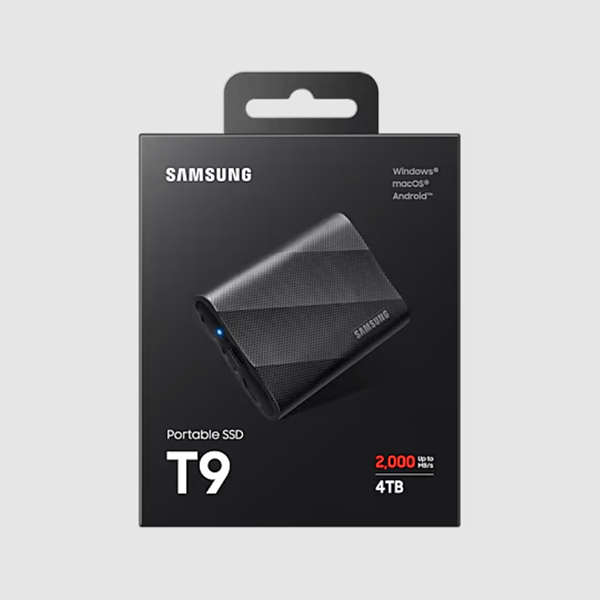 Ổ cứng di động SSD Samsung T9 Portable 4Tb (USB3.2/ 2000MB/s/ 2000MB/s/ Đen)