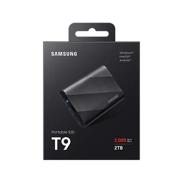 Ổ cứng di động SSD Samsung T9 Portable 2Tb (USB3.2/ 1950MB/s/ 2000MB/s/ Đen)