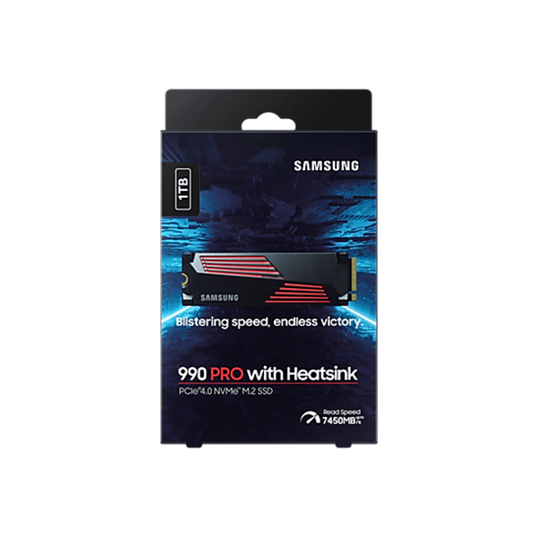 Ổ cứng SSD Samsung 990 Pro Heatsink 1Tb (NVMe PCIe/ Gen4x4 M2.2280/ 7450MB/s/ 6900MB/s)