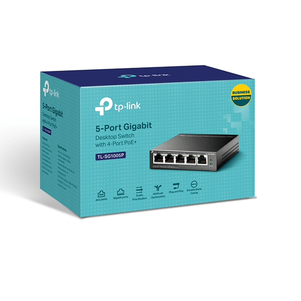 Switch TP-Link TL-SG1005P Gigabit 5 cổng với 4 cổng PoE+