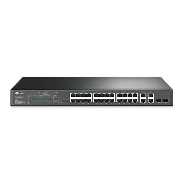 Switch TP-Link TL-SL2428P 24 cổng 10/100Mbps + 4 cổng Gigabit Smart Switch với 24 cổng PoE+