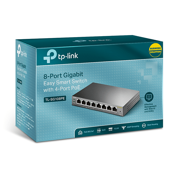 Switch TP-Link TL-SG108PE 8 cổng Gigabit với 4 cổng PoE+