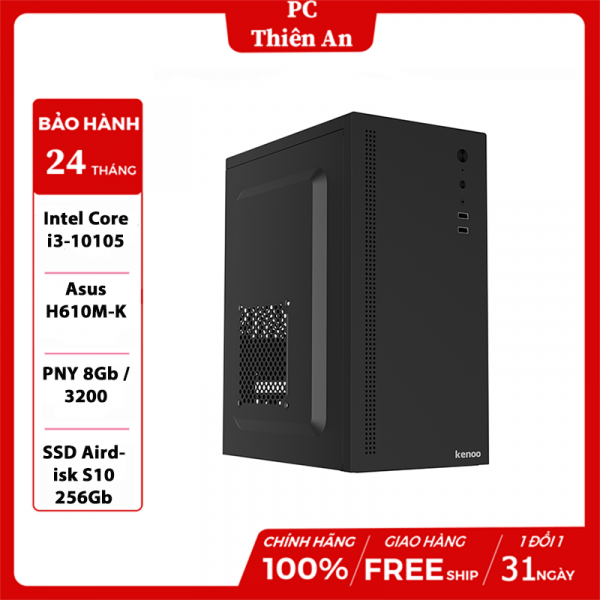 Máy tính để bàn lắp ráp PC i3-12100 / Ram 8Gb PNY / SSD 256Gb / Kenoo Esport S350