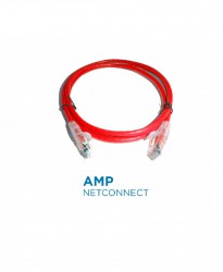 PatchCord AMP 1859241-5 Cat5e SL, Red, Transparen 5 Ft