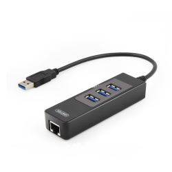 Bộ chia USB Ugreen 1 ra 3 cổng USB 3.0 và 1 Lan 10/100