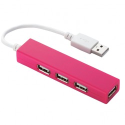 Bộ chia USB Elecom từ 1 ra 4 (U2H-SS4BPN)-Hồng