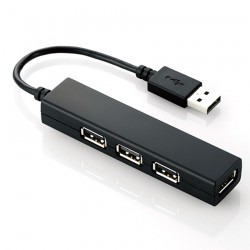 Bộ chia USB Elecom từ 1 ra 4 (U2H-SS4BBK)-Đen