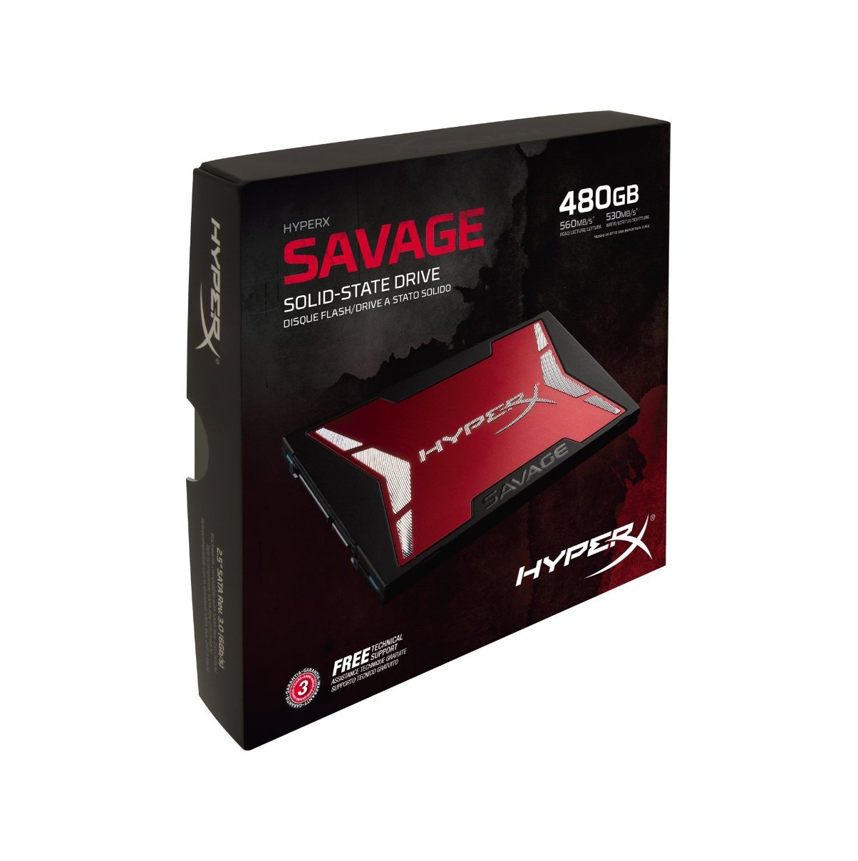 Ổ SSD Kingston HyperX Savage SHSS37A 480Gb SATA3 (đọc: 560Mb /ghi: 530Mb)