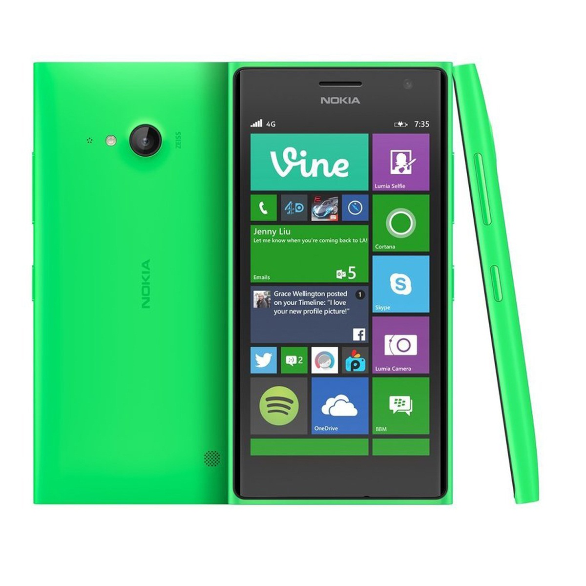 Nokia Lumia 730 (Green)- 4.7Inch/ 8Gb/ 2 sim