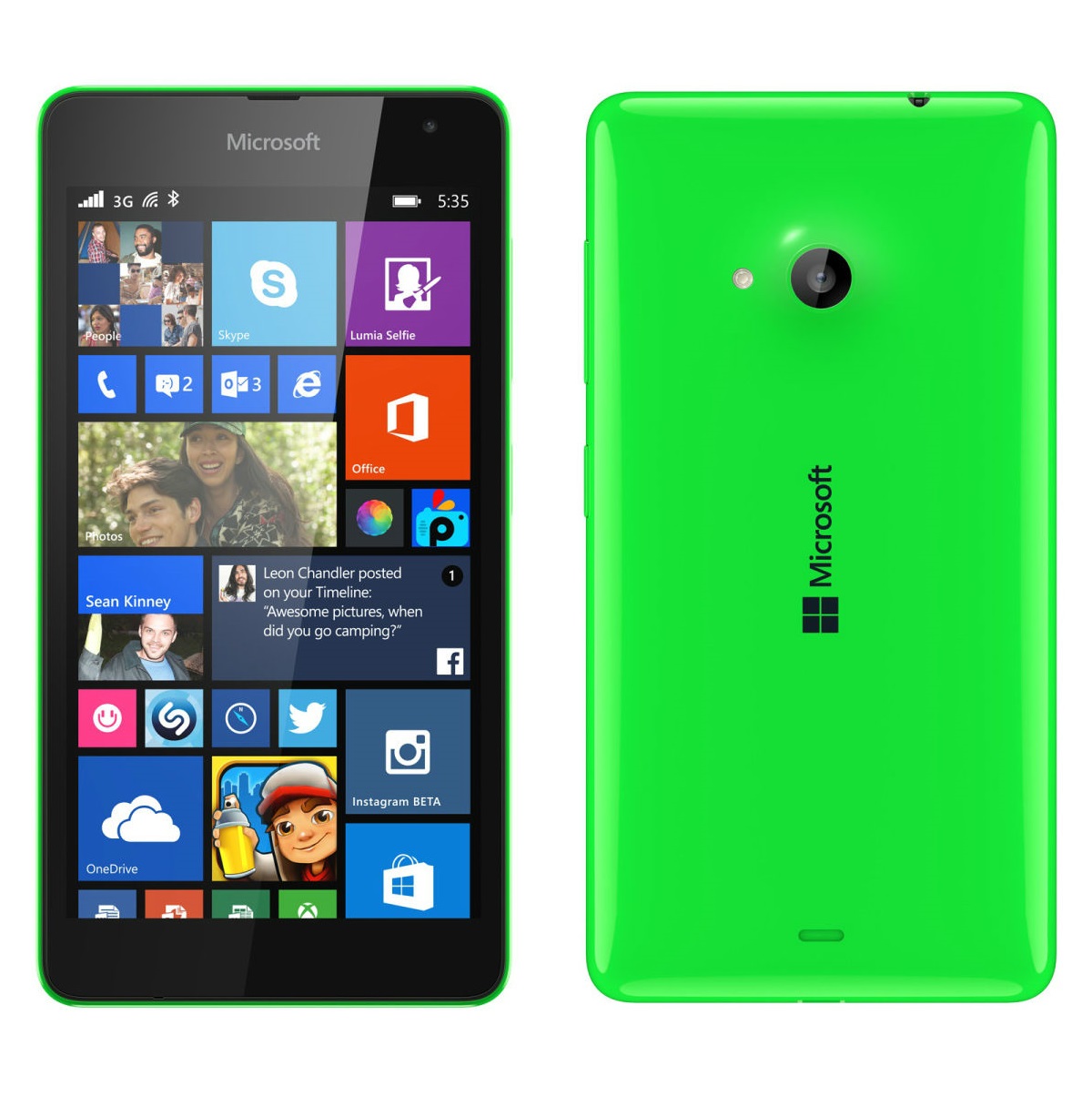 Microsoft Lumia 535 (Green)- 5.0Inch/ 8Gb/ 2 Sim