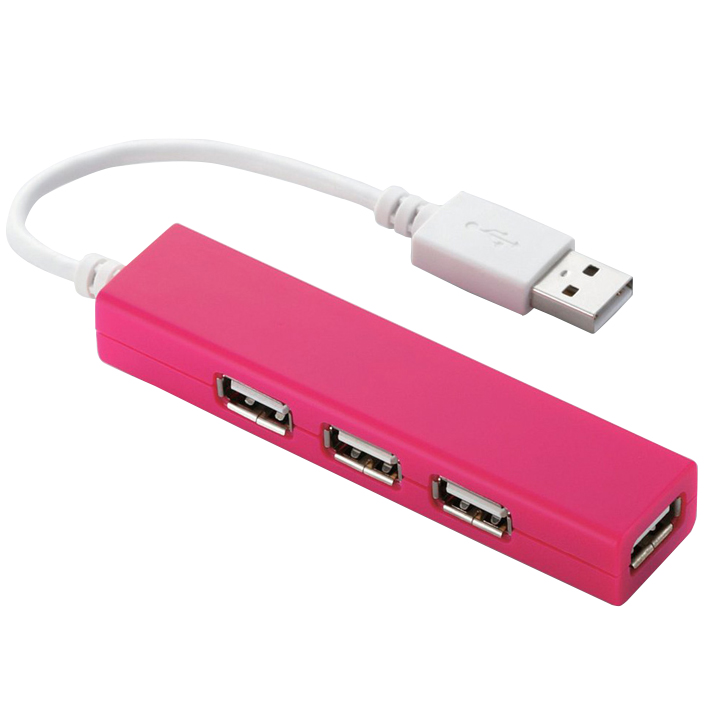 Bộ chia USB Elecom từ 1 ra 4 (U2H-SS4BPN)-Hồng