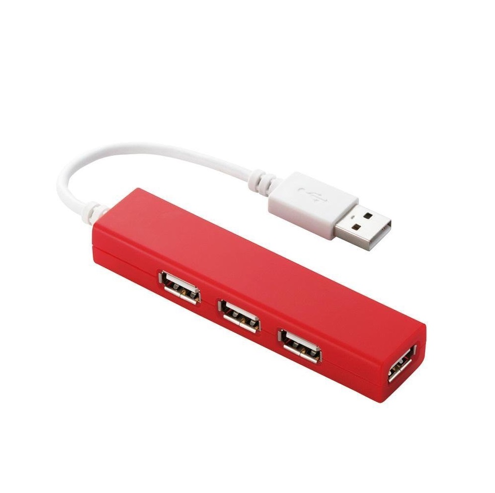 Bộ chia USB Elecom từ 1 ra 4 (U2H-SS4BRD)-Đỏ