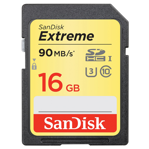 Thẻ nhớ SD Extreme Sandisk 16Gb Class10 (Read/Write:90/40MB/s)